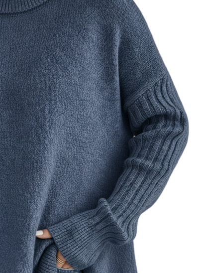 Léa™ | Pull à Col Roulé Long Élégant